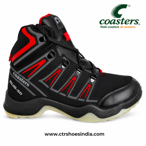 CTR RUB-50 High Ankle Trekking Shoes – Water Resistant, Anti-Skid Hiking & Outdoor Boots | Black