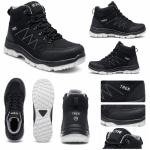 CTR Trek 20 Water-Resistant High Ankle Anti-Skid Hiking Shoes | Lightweight Unisex Trekking Shoes | Black