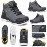 CTR Trek 20 Water-Resistant High Ankle Anti-Skid Hiking Shoes | Lightweight Unisex Trekking Shoes | Black