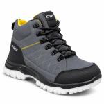 CTR Trek 20 Water-Resistant High Ankle Anti-Skid Hiking Shoes | Lightweight Unisex Trekking Shoes | Black